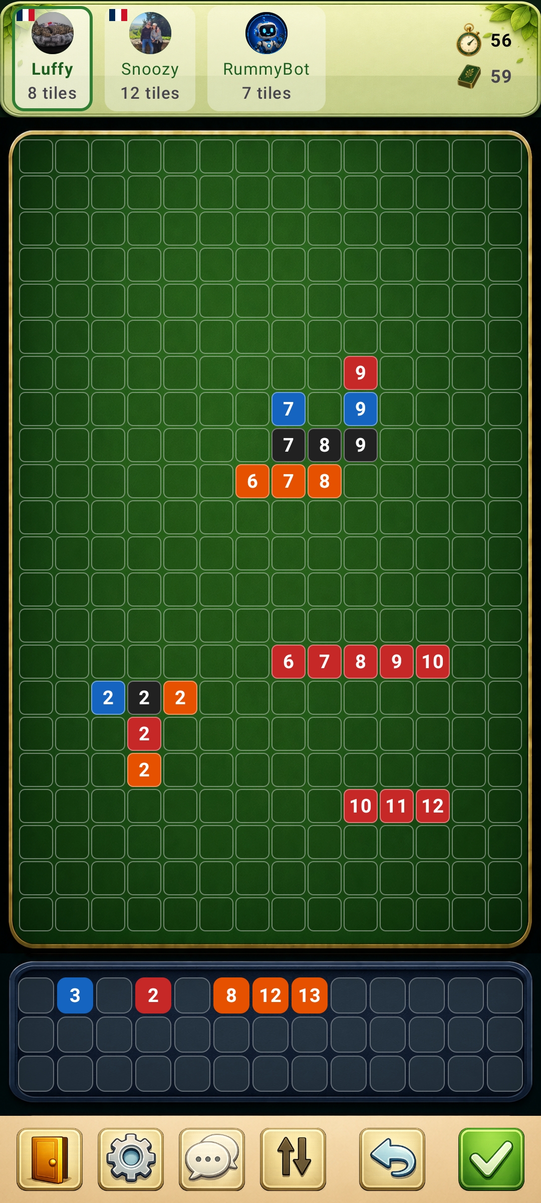 Crazy Rummy gameplay screen